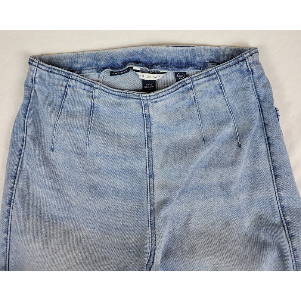 American Eagle Luxe Stretch Flare Jeans Light Wash High Rise Pull On S L555TLN - Picture 10 of 11